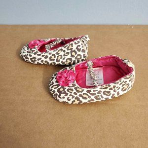 Carter's Baby Girls Cheeta Print Pink Sole Slipper Shoes |Size: 0-3M
